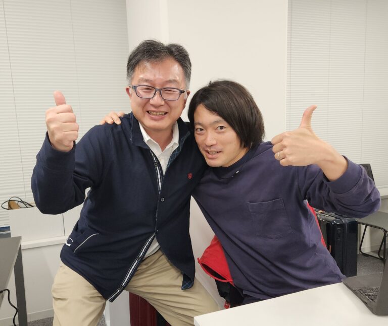 今日は、全国老施協さんのデイサービスオンデマンド研修のビデオ撮りです。午前中にビデオ撮りされた山梨県の社会福祉法人欣寿会 井上さんが見学で会場にいらっしゃいました。