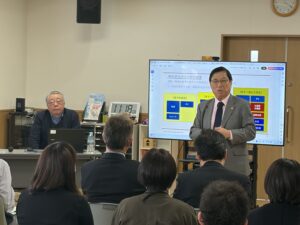 今日は、ノテ福祉会さんに行って、対馬理事長に表敬訪問です。